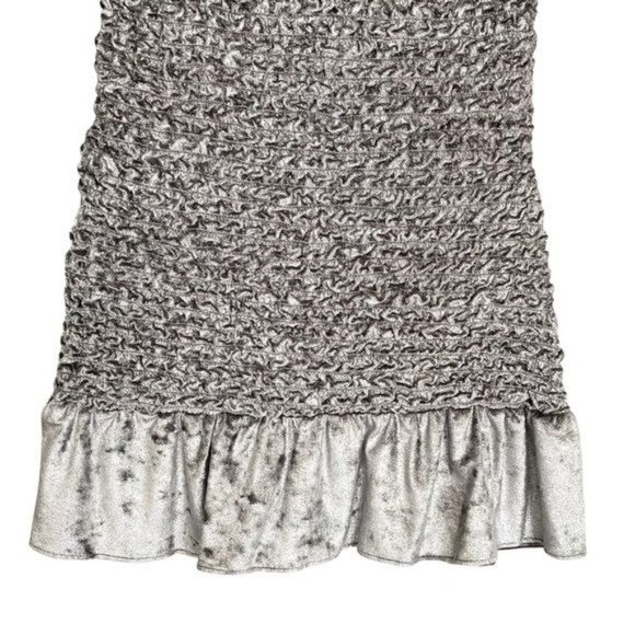 Petersyn X Revolve Mini Dress Benson Win Dress Metallic Velvet Silver S - Picture 9 of 16